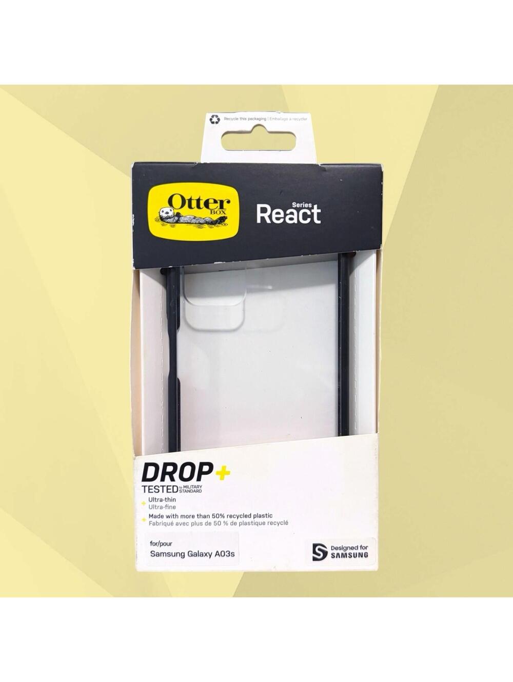 OtterBox 77-92405P2 React Series Case for Samsung Galaxy A03s - Black Crystal